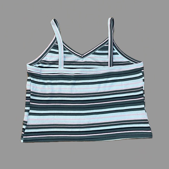 NEW Women's Wide-Strap Cami Top Striped Stretchy Plus Size tank 2X - Picture 12 of 16